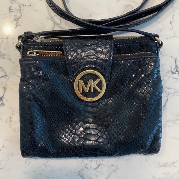 Michael Kors Bags Michael Kors Black Snakeskin Crossbody Bag Poshmark